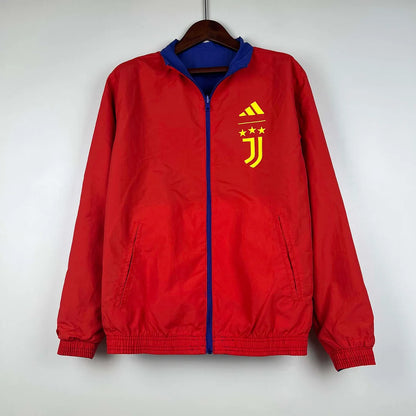 2023-2024 Juventus Reversible Windbreaker（Blue-red）Soccer Jersey 1:1 Thai Quality