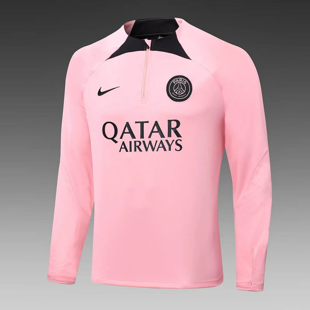 2022/2023 Psg Paris Saint-Germain Half-Pull Training Suit Pink Set