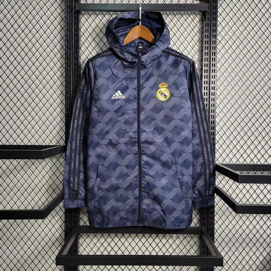 2023-2024 Real Madrid Windbreaker Gray Soccer Jersey 1:1 Thai Quality