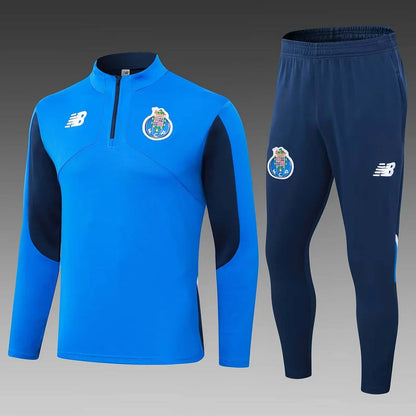 2024/2025 Porto Half-Pull Training Suit Colorful Blue Football Shirt Set