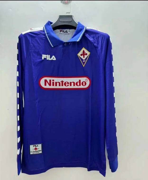 1998/1999 Retro Long Sleeve Fiorentina Home Football Shirt 1:1 Thai Quality