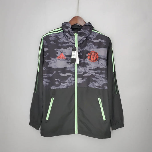 2021/2022 Manchester United Jersey Windbreaker Black And Grey Camouflage