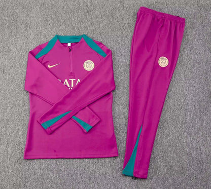 2024/2025 Psg Paris Saint-Germain Half-Pull Training Suit Rose Set