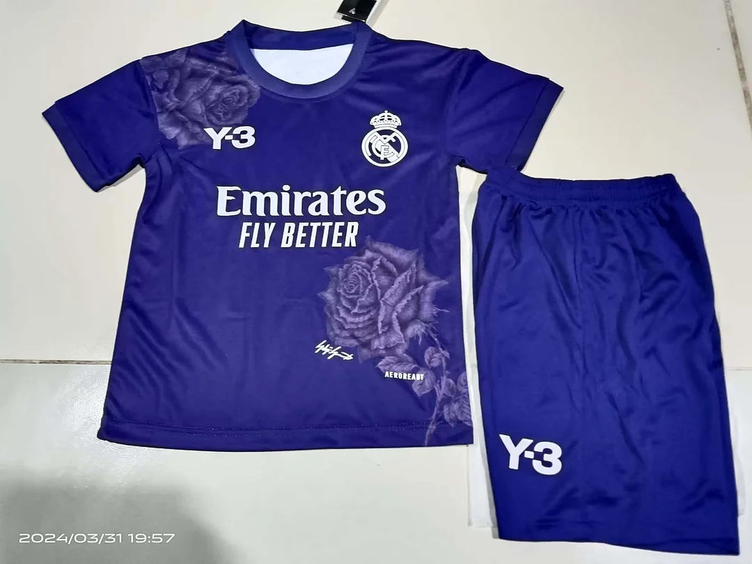 2024/2025 Real Madrid Y-3 Special Edition Purple Football Shirt 1:1 Thai Quality Kids Size