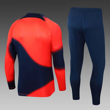 2023/2024 Psg Paris Saint-Germain Half-Pull Training Suit Orange red Set