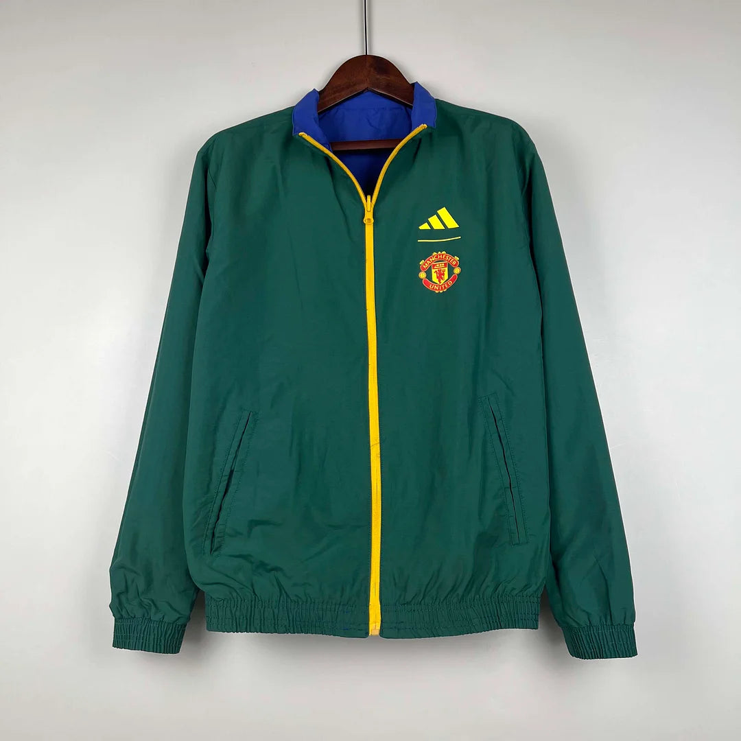 2023/2024 Manchester United Reversible Windbreaker（Blue-Green）Soccer Jersey 1:1 Thai Quality