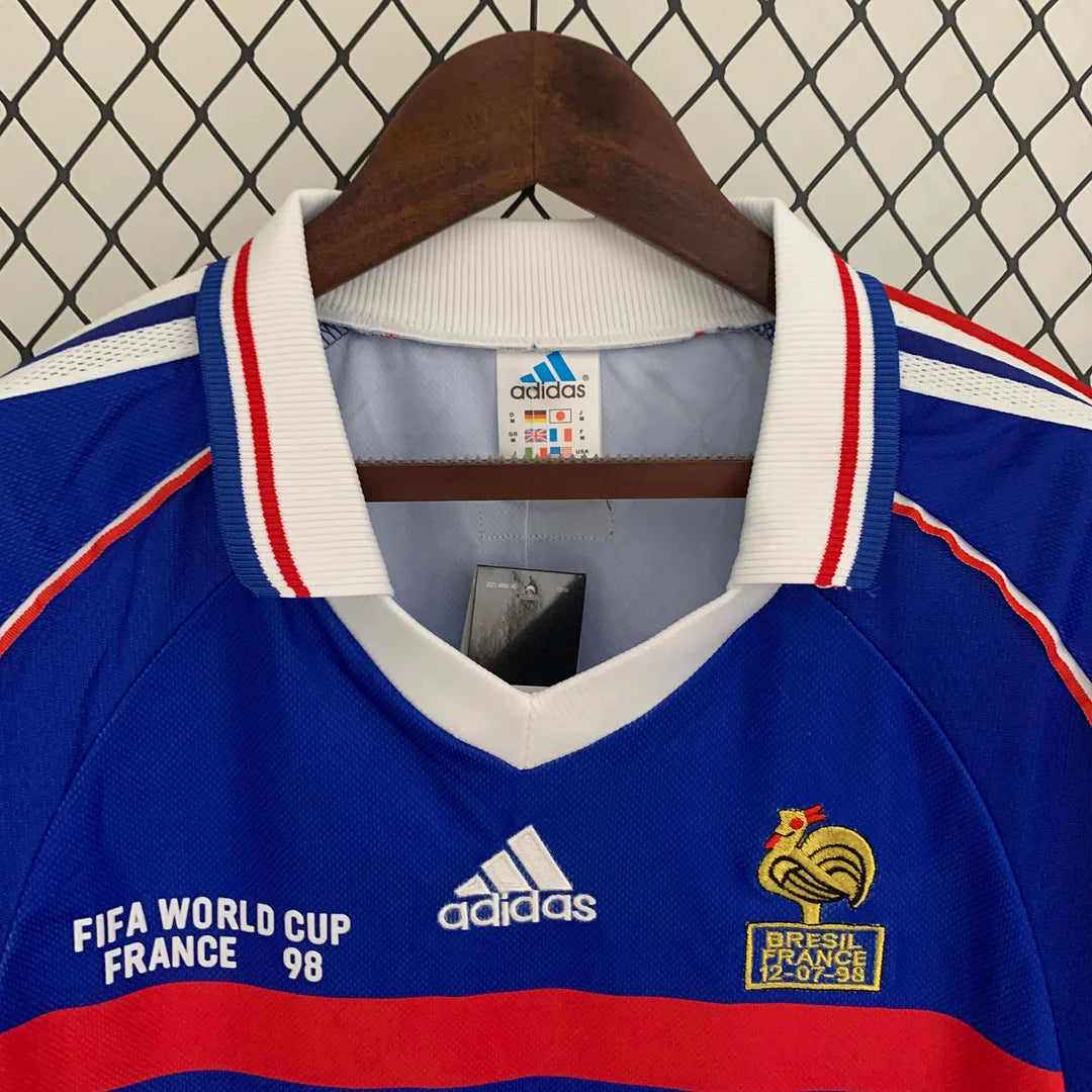 1998 Retro Long Sleeve France Home Football Shirt 1:1 Thai Quality