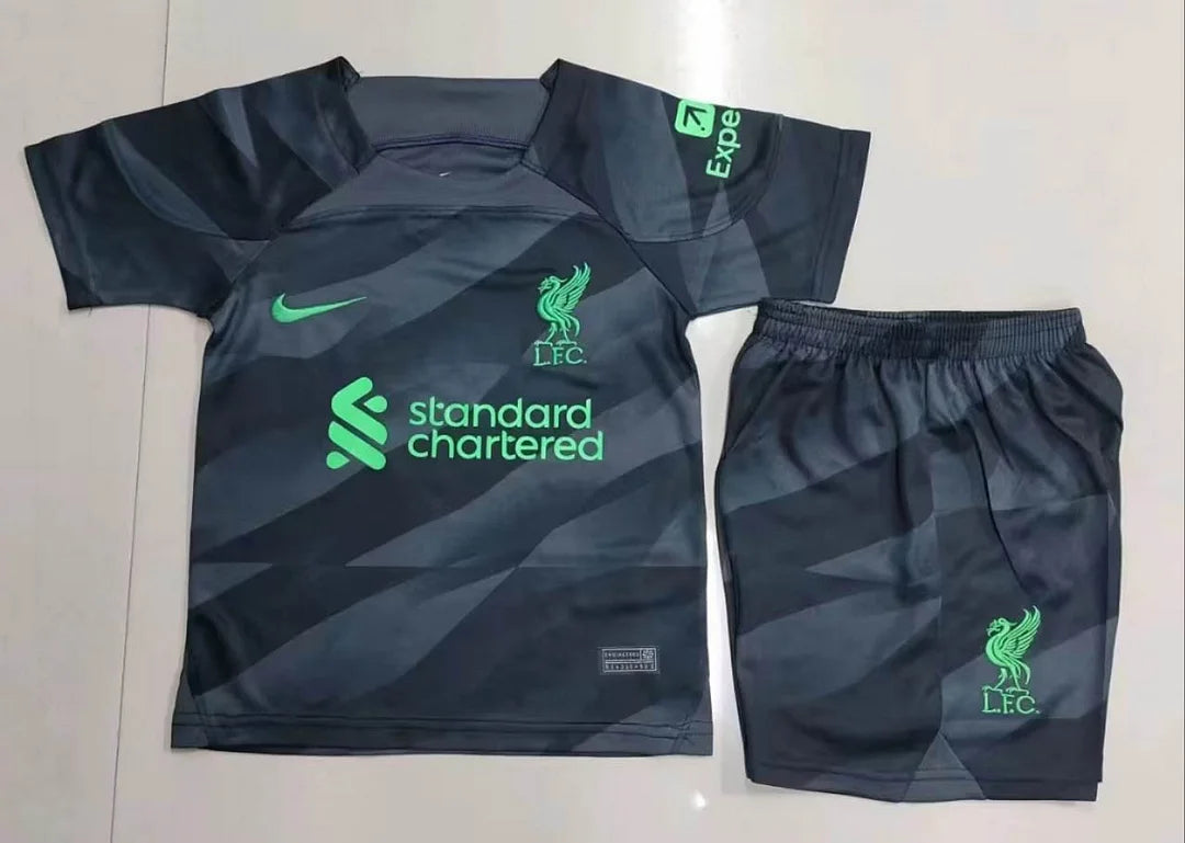 2023/2024 Liverpool Goalkeeper Black Soccer Jersey 1:1 Thai Quality Kids Size