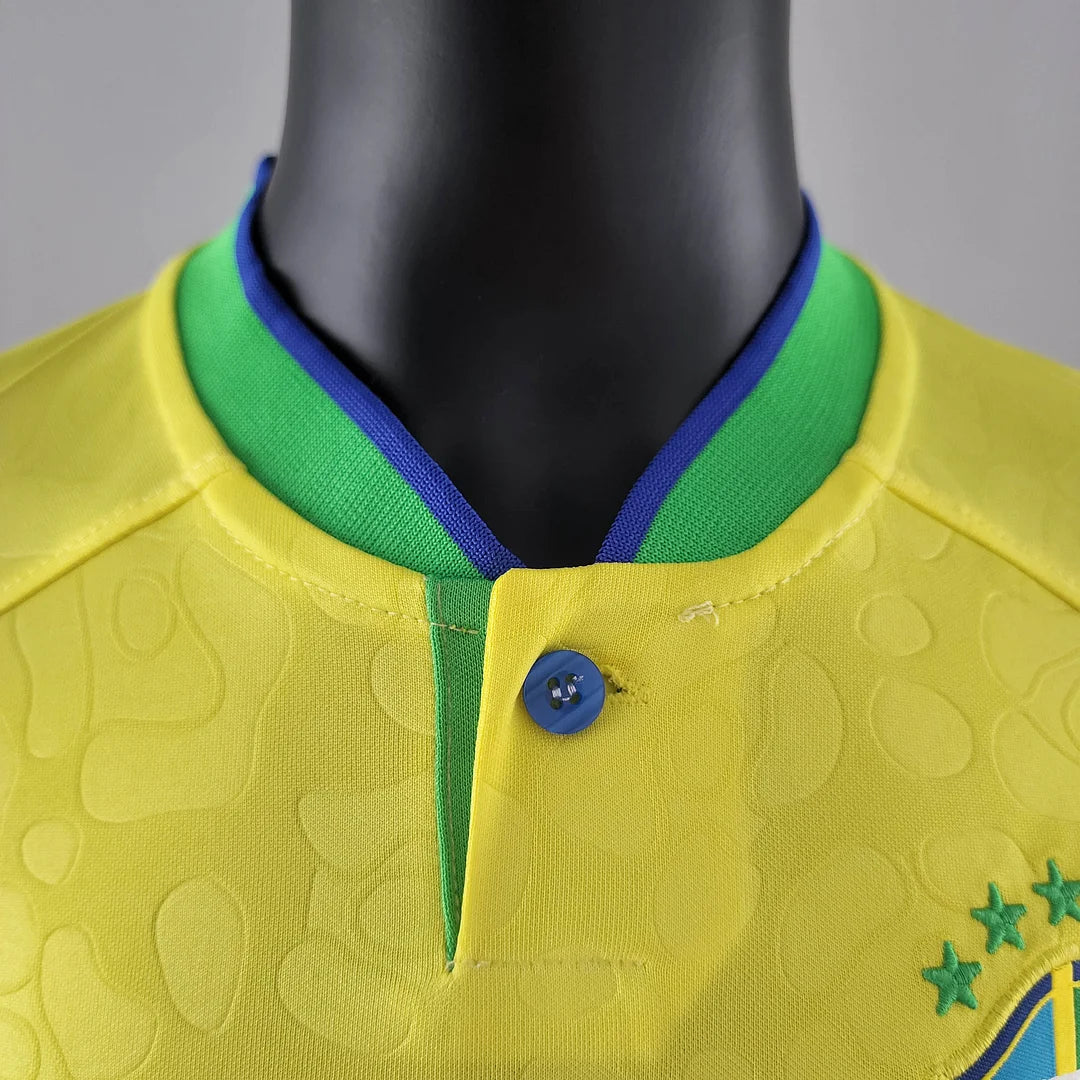 2022 World Cup Brazil Home Soccer Jersey Kids Size