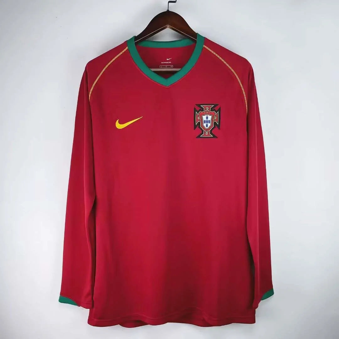 2006 Retro Long Sleeve Portugal Home Football Shirt