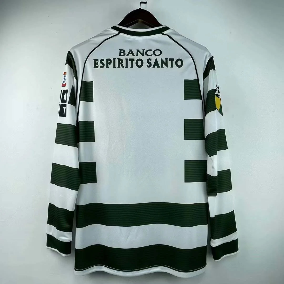 2002/2003 Retro Long Sleeve Sporting Lisbon Home Football Shirt 1:1 Thai Quality