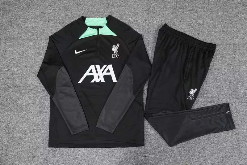 2023/2024 Liverpool Half-Pull Training Suit Black Jersey 1:1 Thai Quality Set