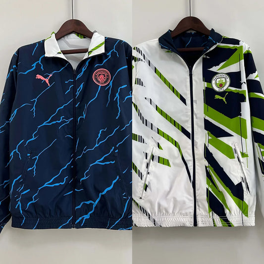 2023/2024 Manchester City Reversible Windbreaker Navy blue Soccer Jersey 1:1 Thai Quality