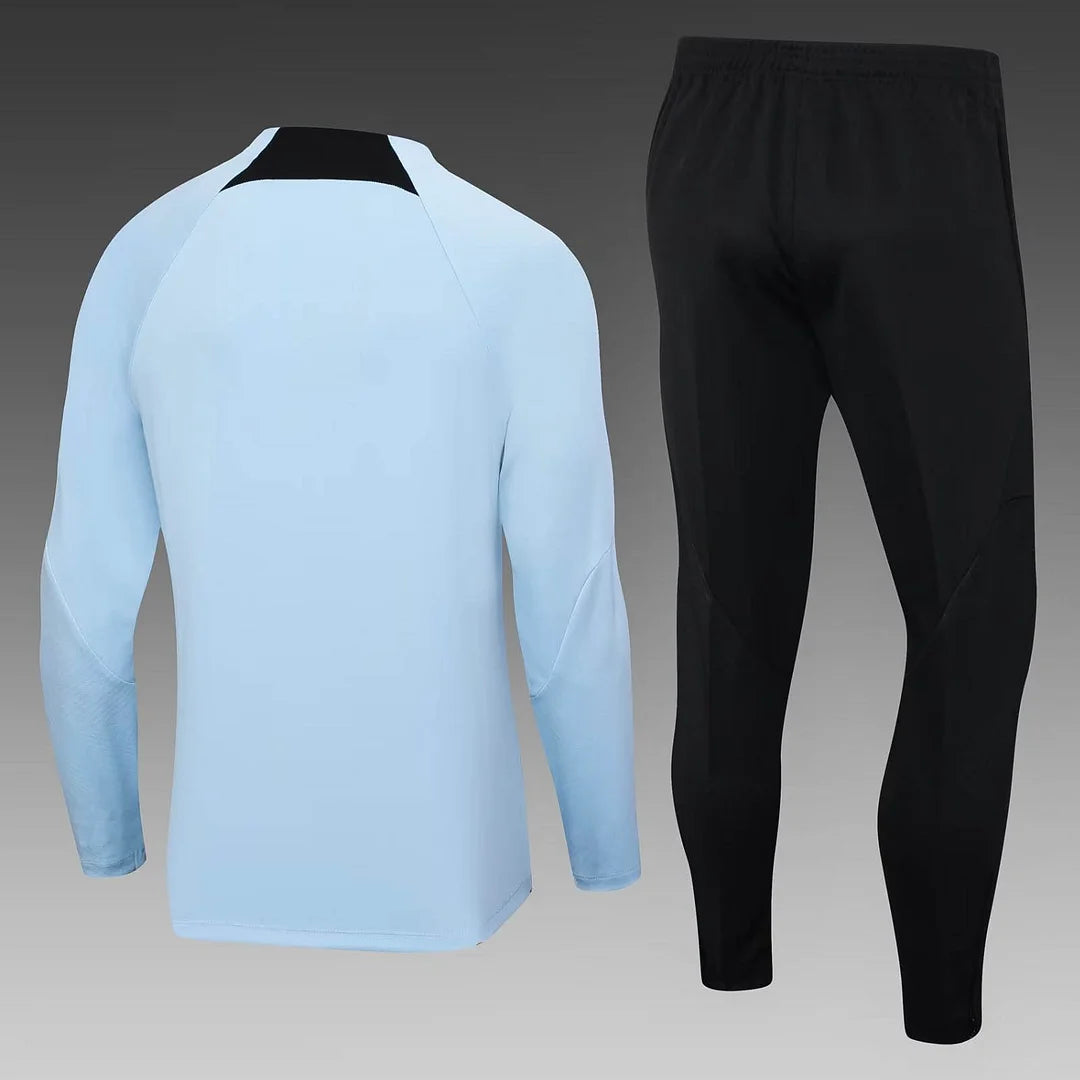 2023/2024 Internazionale Milan Half-Pull Training Suit Light Blue Football Jersey 1:1  Thai Quality Set