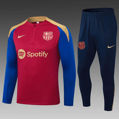 2023/2024 Barcelona Half-Pull Training Suit Red-blue Jersey Set