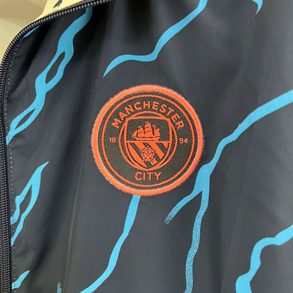 2023/2024 Manchester City Reversible Windbreaker Navy blue Soccer Jersey 1:1 Thai Quality