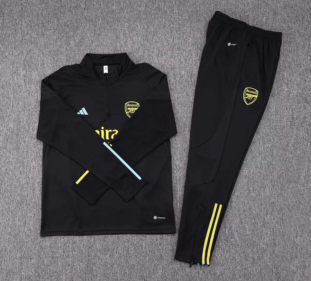 2023/2024 Arsenal Half-Pull Training Suit black Football Shirt 1:1 Thai Quality Set