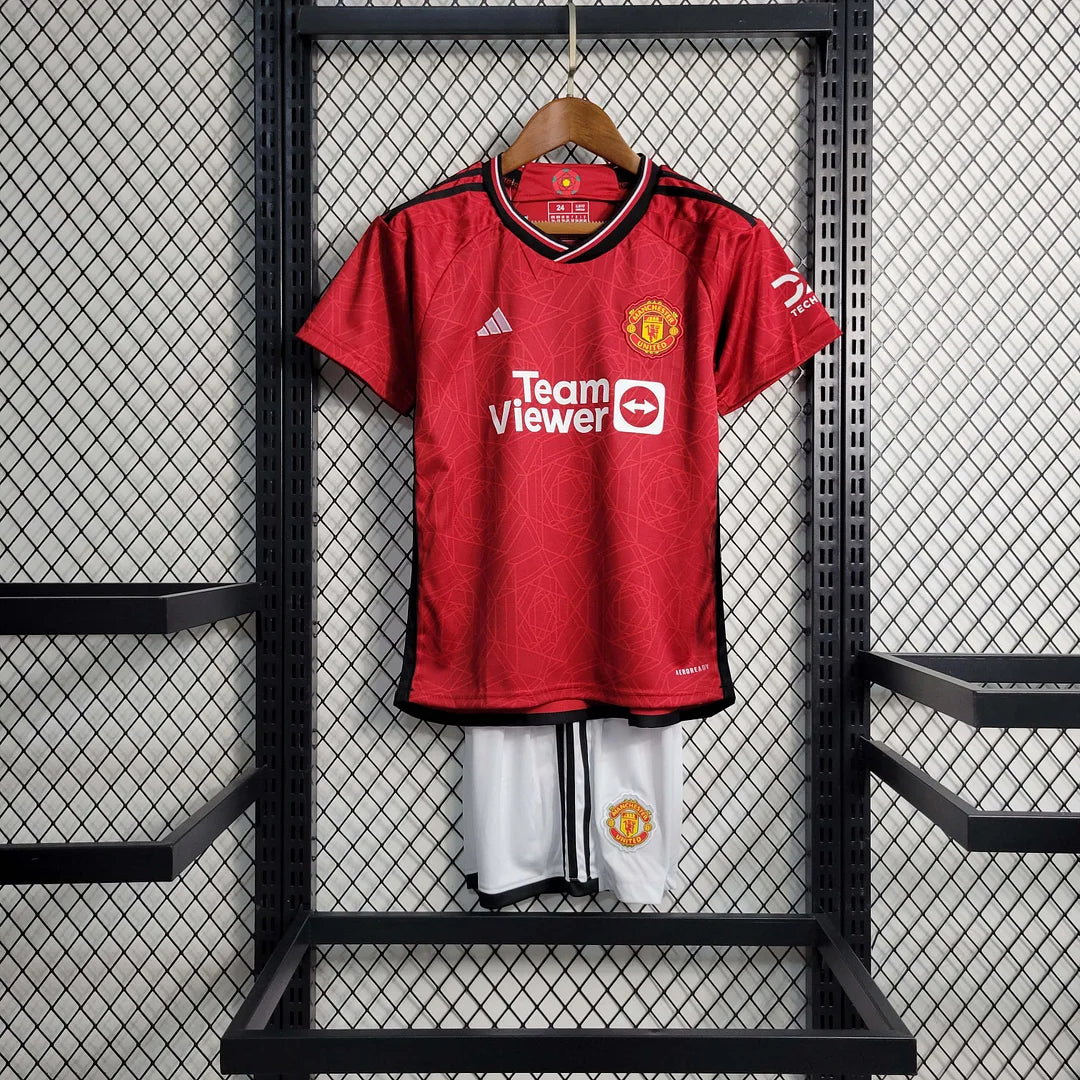 2023/2024 Manchester United Home Football Shirt 1:1 Thai Quality Kids Size