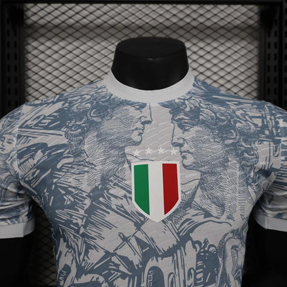 2025 Player Version Italy Training Wear Grey Football Shirt 1:1 Thai Quality