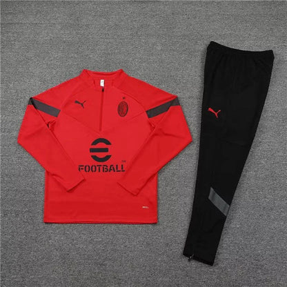 2022/2023 AC Milan Half-Pull Training Suit Red Soccer Jersey 1:1 Thai Quality Set