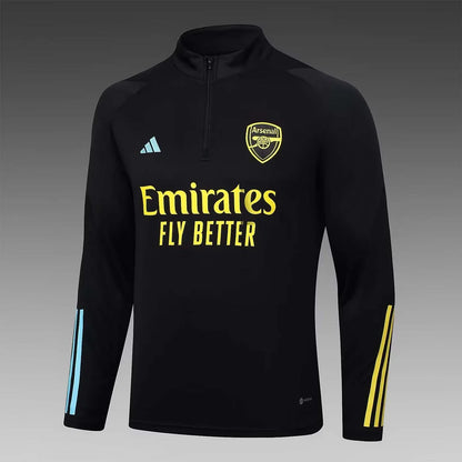 2023/2024 Arsenal Half-Pull Training Suit black Football Shirt 1:1 Thai Quality Set