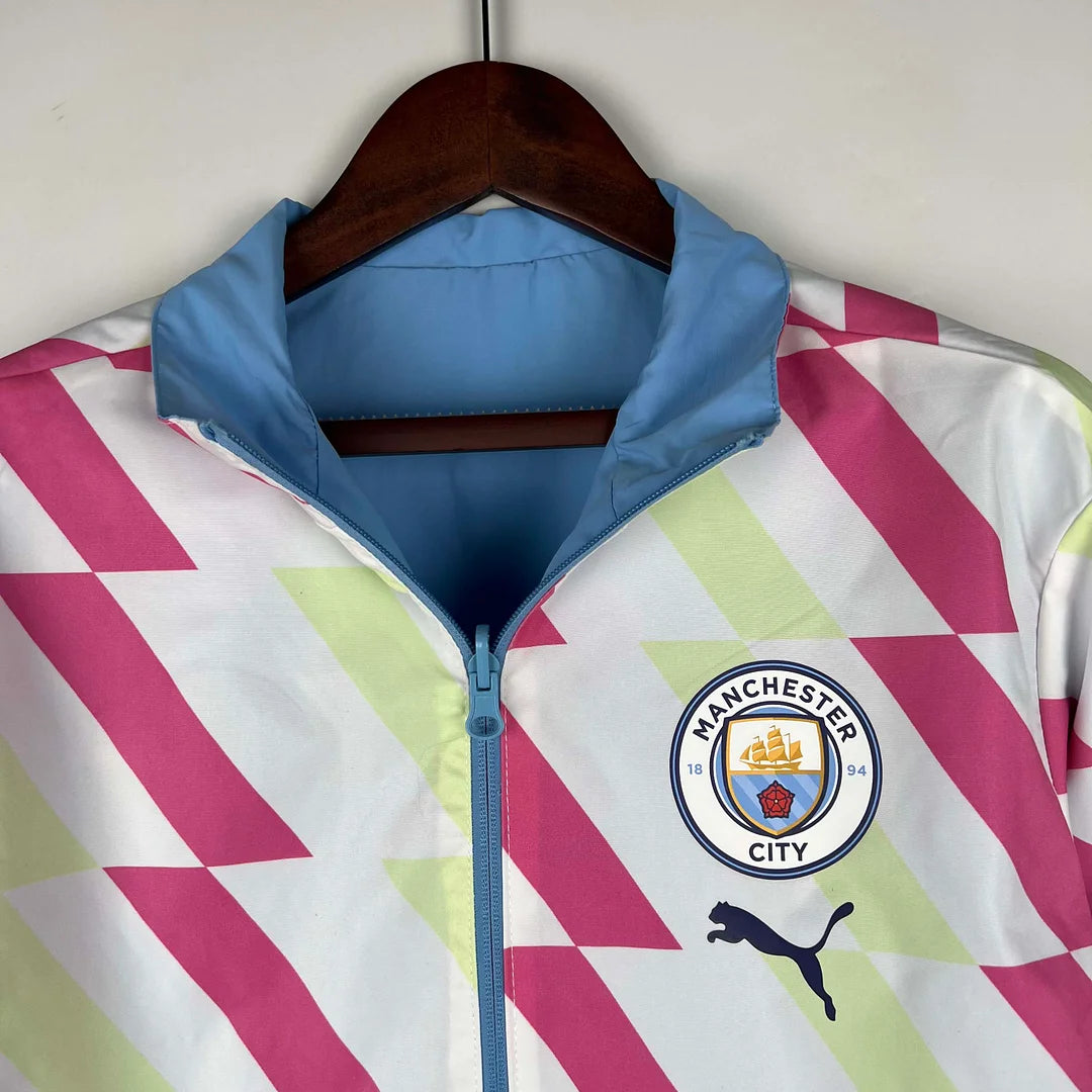 2023/2024 Manchester City Reversible Windbreaker Blue Soccer Jersey 1:1 Thai Quality