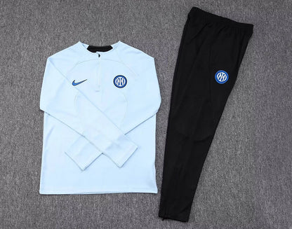 2023/2024 Internazionale Milan Half-Pull Training Suit Light Blue Football Jersey 1:1  Thai Quality Set