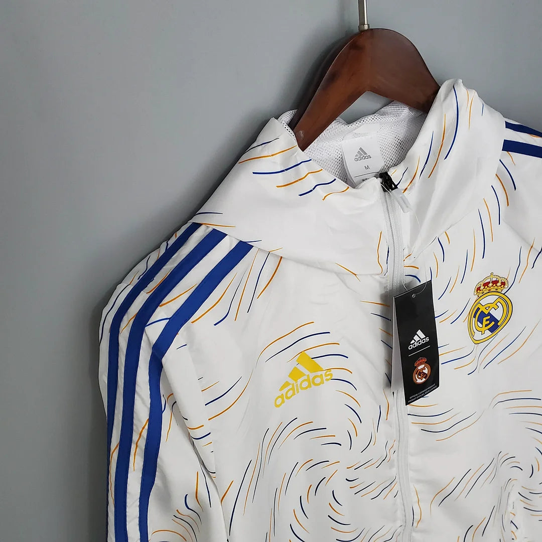 2021/2022 Real Madrid Jersey Windbreaker White(Blue Edge)