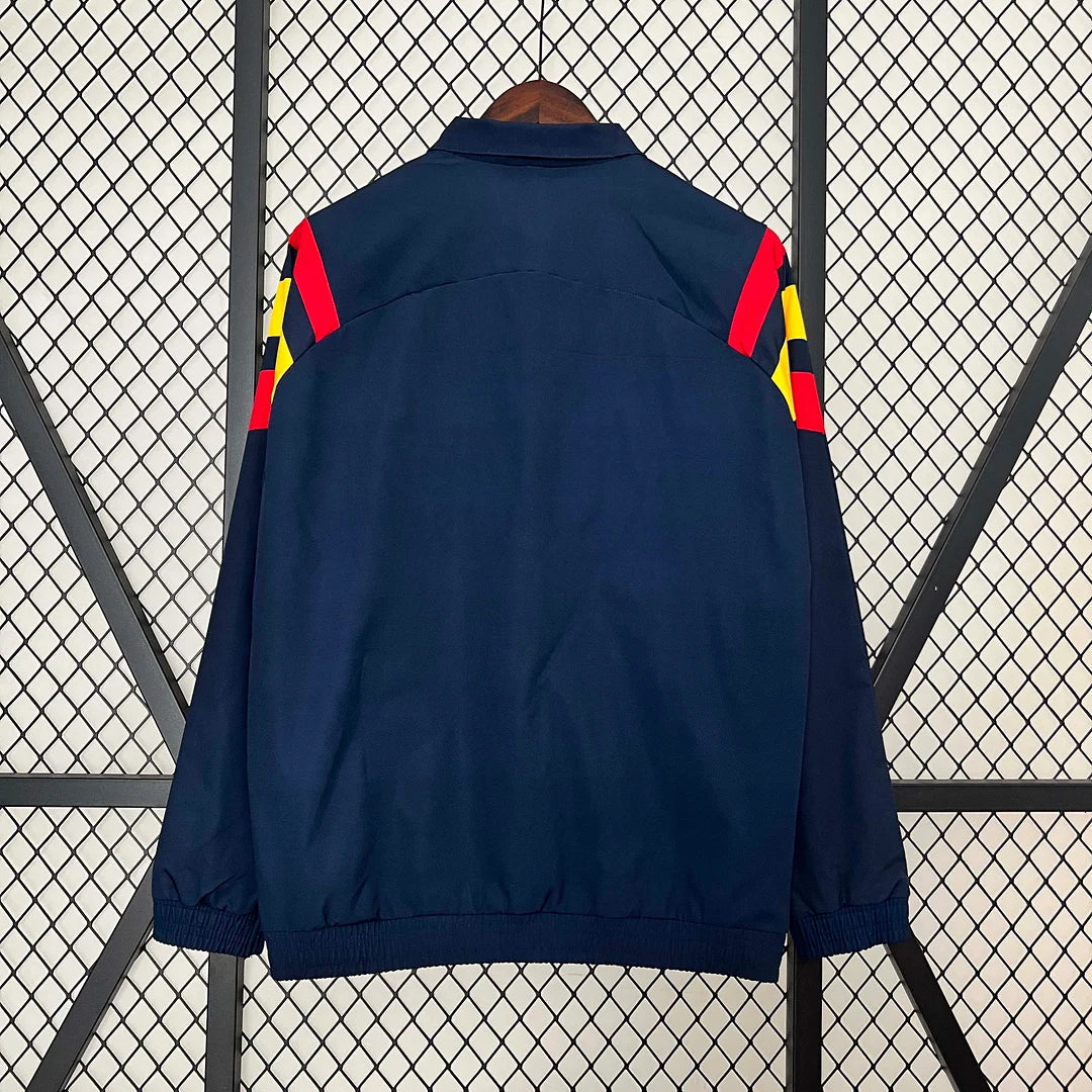 2024 Spain Windbreaker Navy blue Soccer Jersey 1:1 Thai Quality