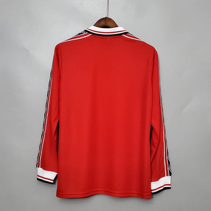 1998-1999 Retro Long Sleeve Manchester United Home Football Shirt 1:1 Thai Quality