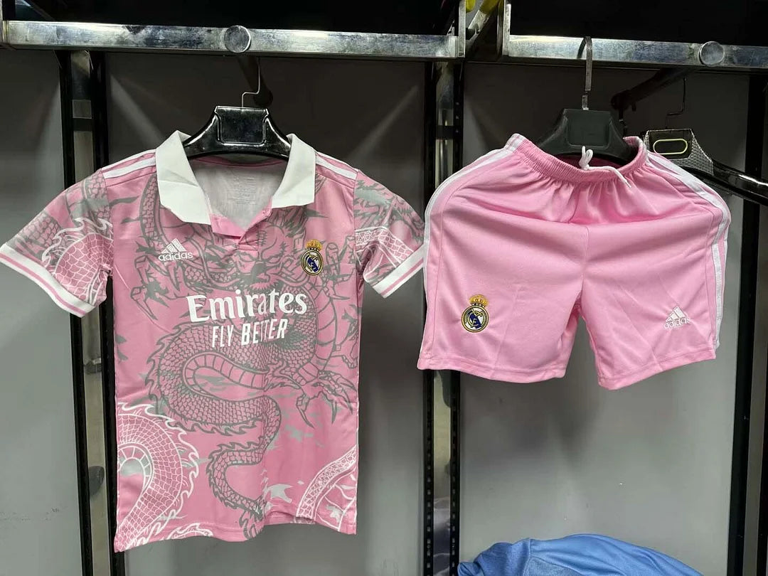 2023/2024 Real Madrid Chinese Dragon Pink Football Shirt 1:1 Thai Quality Kids Size