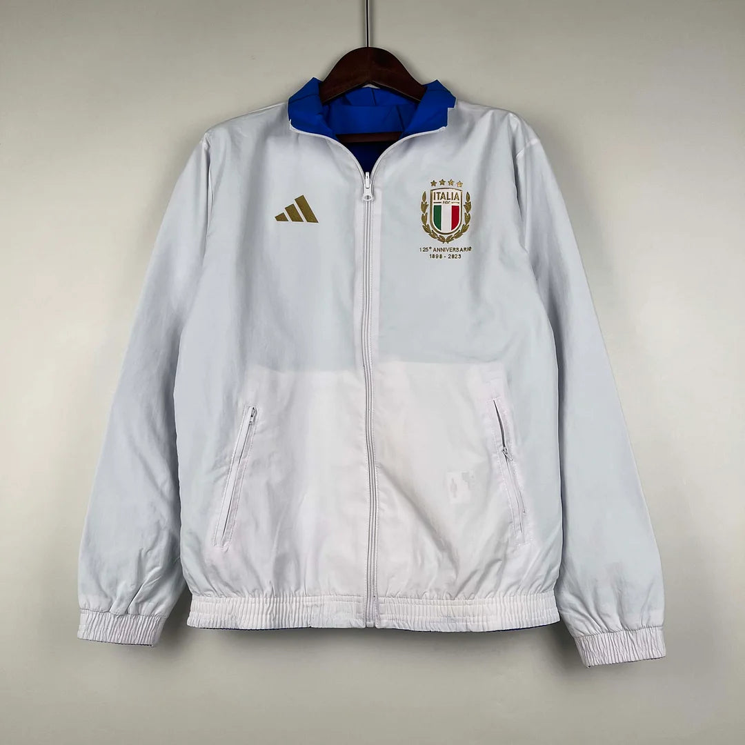 2023-2024 Italy Reversible Windbreaker （White-Blue）Soccer Jersey 1:1 Thai Quality