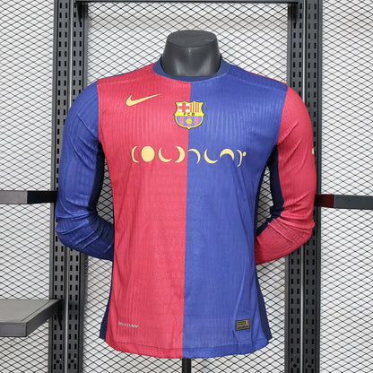 2024/2025 Long Sleeve Player Version Barcelona Home Moon Music Football Shirt 1:1 Thai Quality