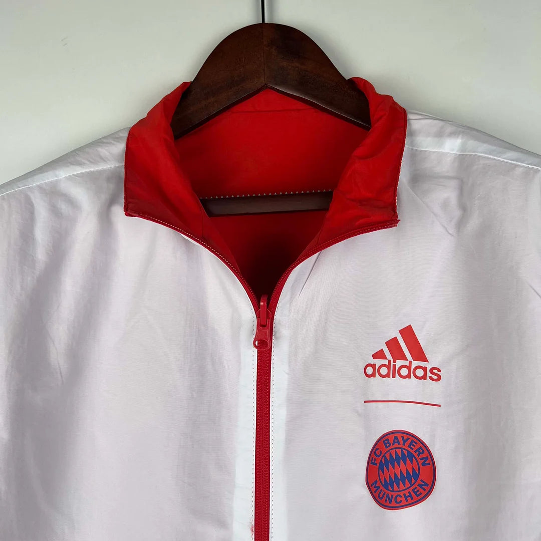 2023-2024 Bayern Munich Reversible Windbreaker （Red-white）Soccer Jersey 1:1 Thai Quality