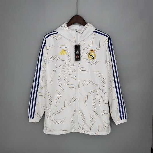 2021/2022 Real Madrid Jersey Windbreaker White(Blue Edge)