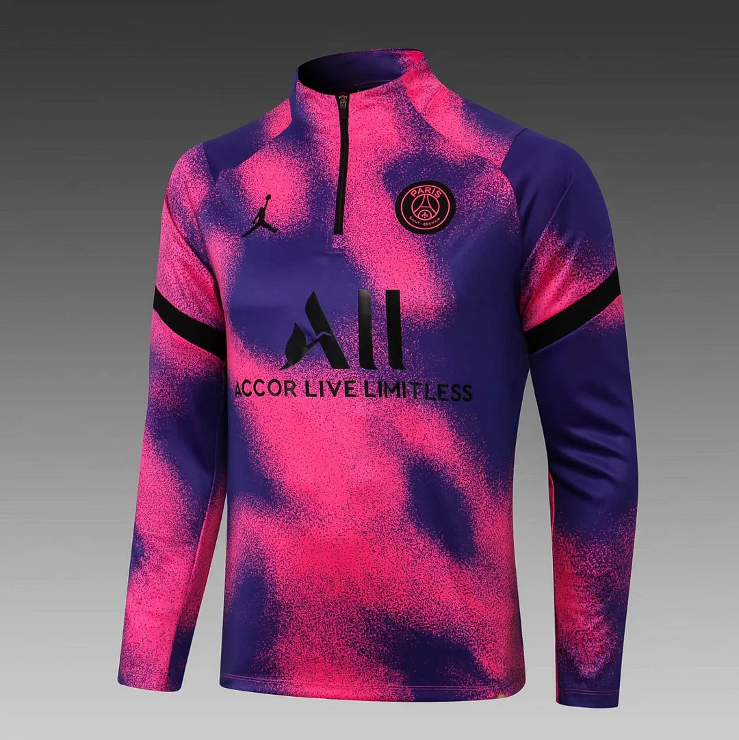 2021/2022 Psg Paris Saint-Germain Half-Pull Training Suit Pink Set