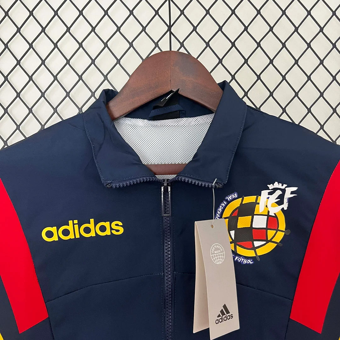 2024 Spain Windbreaker Navy blue Soccer Jersey 1:1 Thai Quality