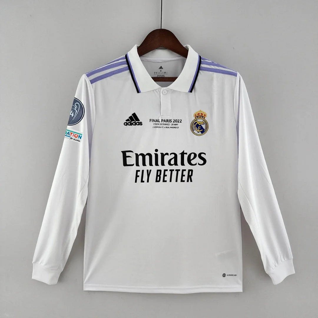 2022/2023 Long Sleeve Real Madrid Home 14 Champions Edition Jersey