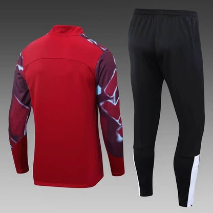 2022/2023 West Ham United Half-Pull Training Suit Red Football Shirt 1:1 Thai Quality Set