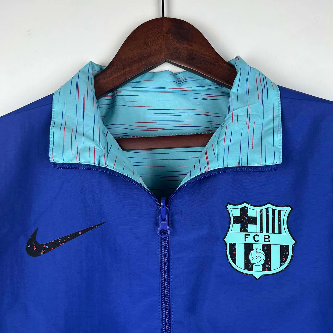 2023/2024 Barcelona Reversible Windbreaker Blue Soccer Jersey 1:1 Thai Quality