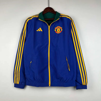 2023/2024 Manchester United Reversible Windbreaker（Blue-Green）Soccer Jersey 1:1 Thai Quality