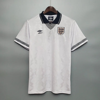 1990 Retro England Home Soccer Jersey