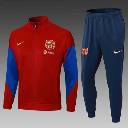 2024/2025 Barcelona Long Zipped Jacket Red Jersey Set