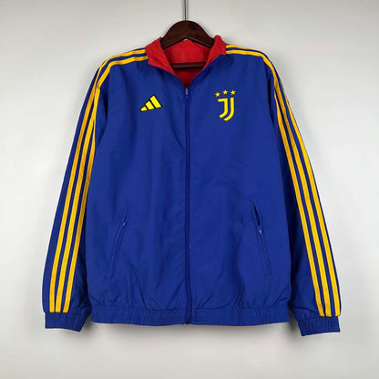 2023-2024 Juventus Reversible Windbreaker（Blue-red）Soccer Jersey 1:1 Thai Quality