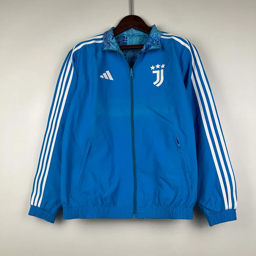 2023-2024 Juventus Reversible Windbreaker Blue Soccer Jersey 1:1 Thai Quality