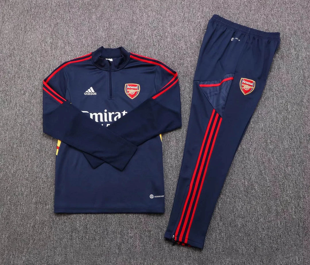 2022/2023 Arsenal Half-Pull Training Suit Royal Blue Football Shirt 1:1 Thai Quality Set