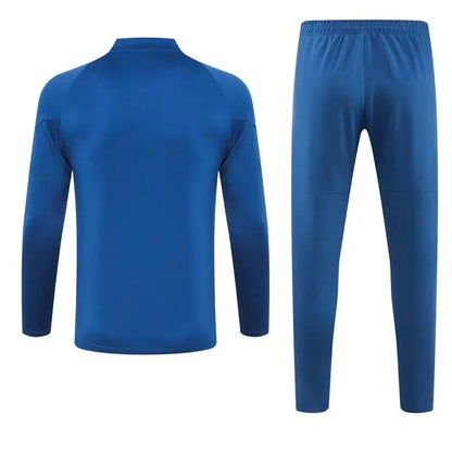 2023 Olympique de Marseille Half-Pull Training Suit Royal blue Football Jersey Set