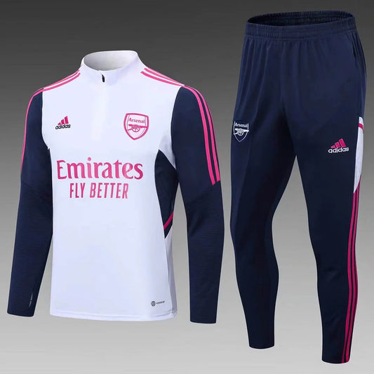 2022/2023 Arsenal Half-Pull Training Suit White Football Shirt 1:1 Thai Quality Set