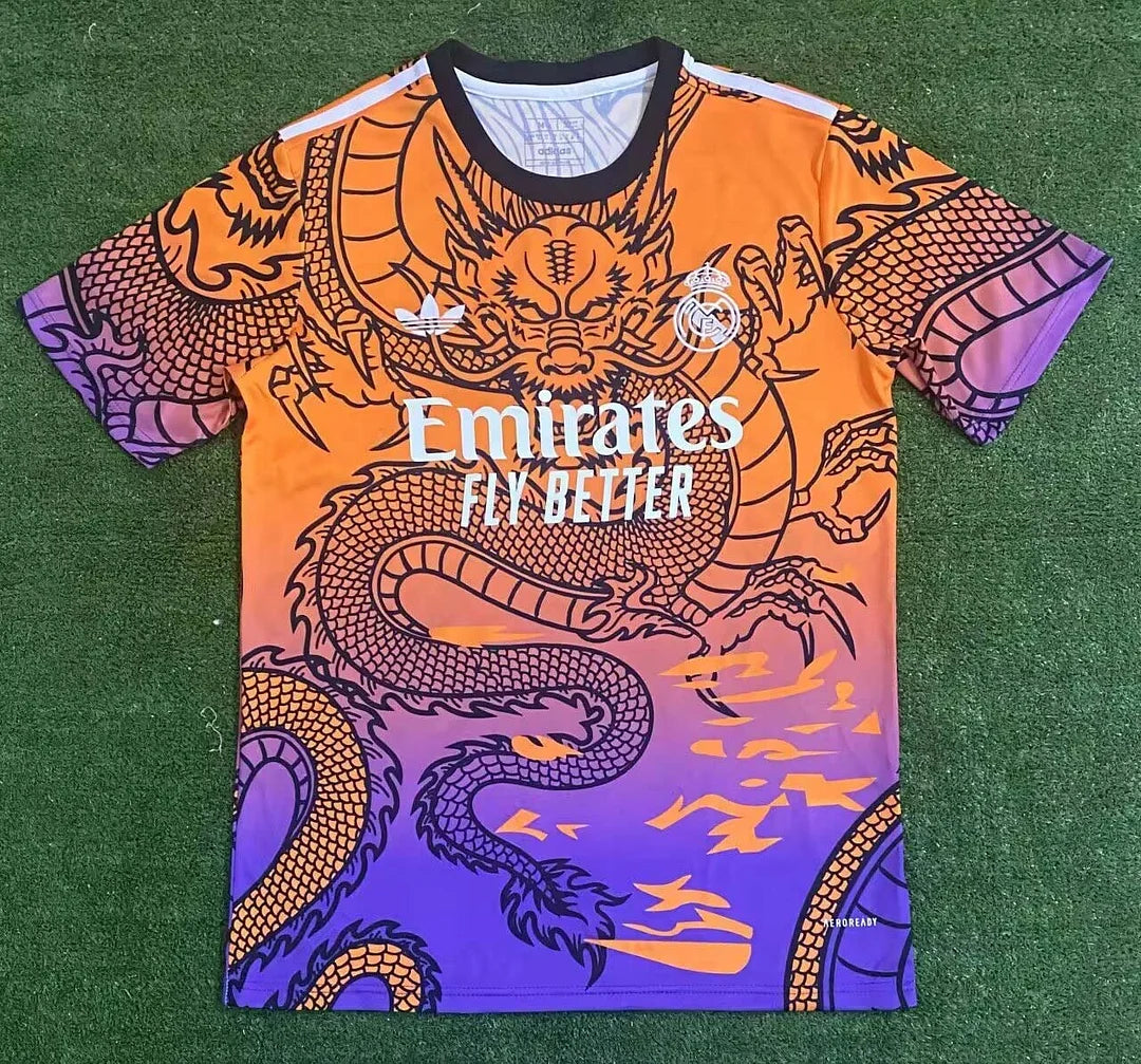 2024/2025 Real Madrid Training Wear Orange and Purple Football Shirt 1:1 Thai Quality