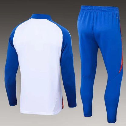 2024/2025 Lyon Half-Pull Training Suit White Football Shirt Set